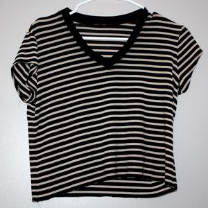 Black and White/Cream Crop Top